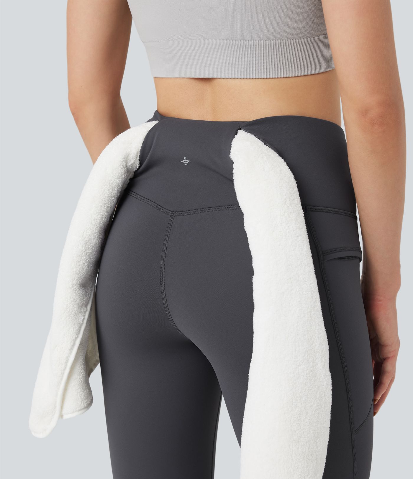 High Waisted Fleece 7/8 Hiking Leggings with Pockets