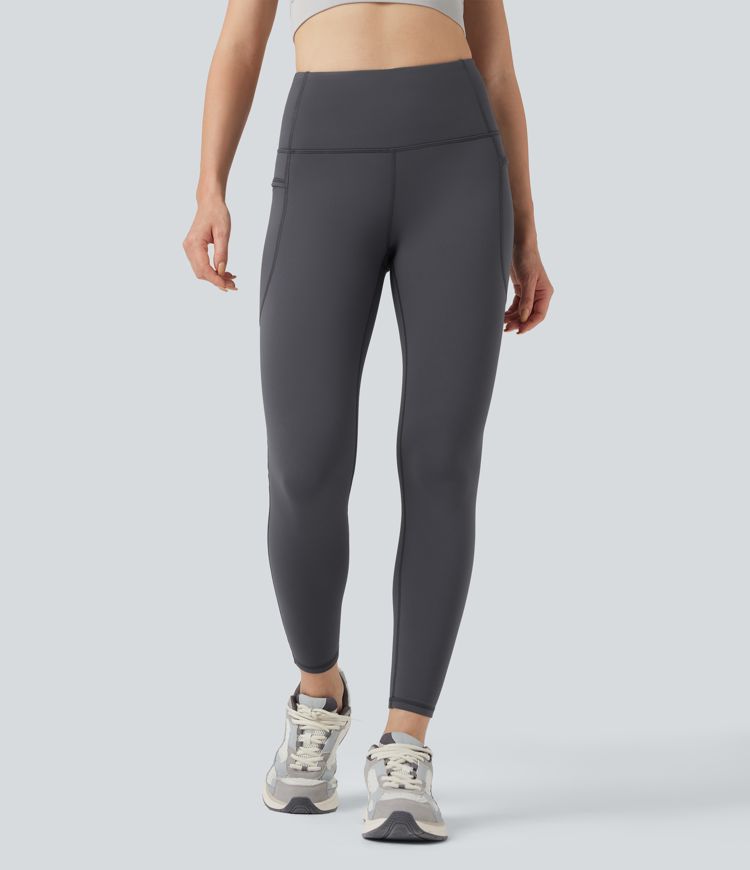 High Waisted Fleece 7/8 Hiking Leggings with Pockets