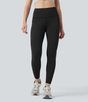 High Waisted Fleece 7/8 Hiking Leggings with Pockets
