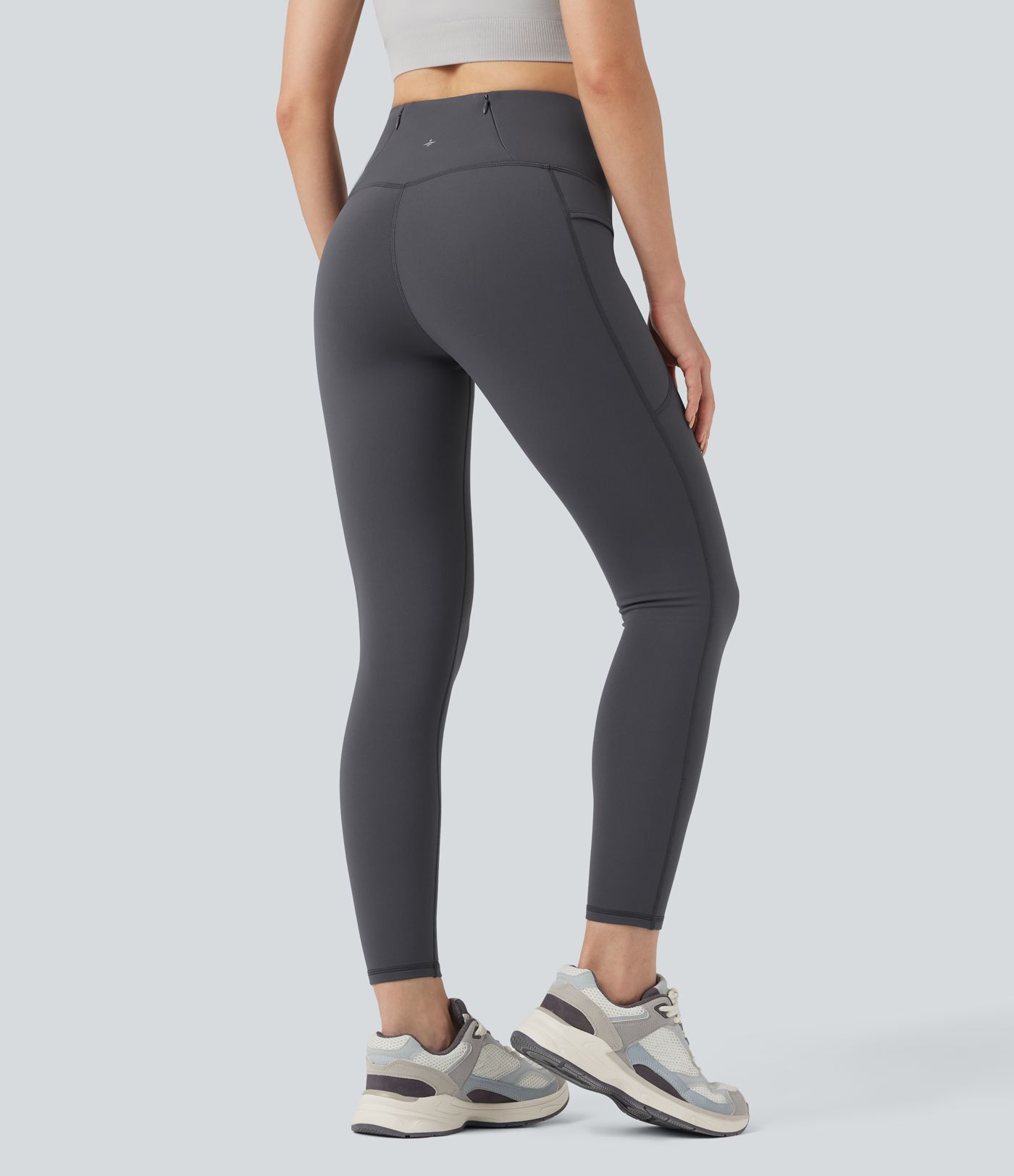 High Waisted Fleece 7/8 Hiking Leggings with Pockets