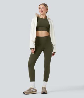 Verschleißfeste High-Waist 7/8 Wanderleggings mit Taschen
