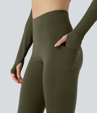 Verschleißfeste High-Waist 7/8 Wanderleggings mit Taschen