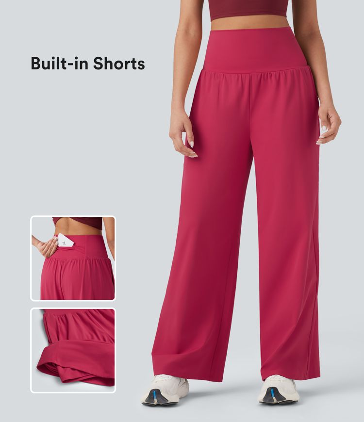 Softlyzero™ Airy Super High Waisted 2-in-1 Straight Leg Cool Touch Yoga Pants with Pockets
