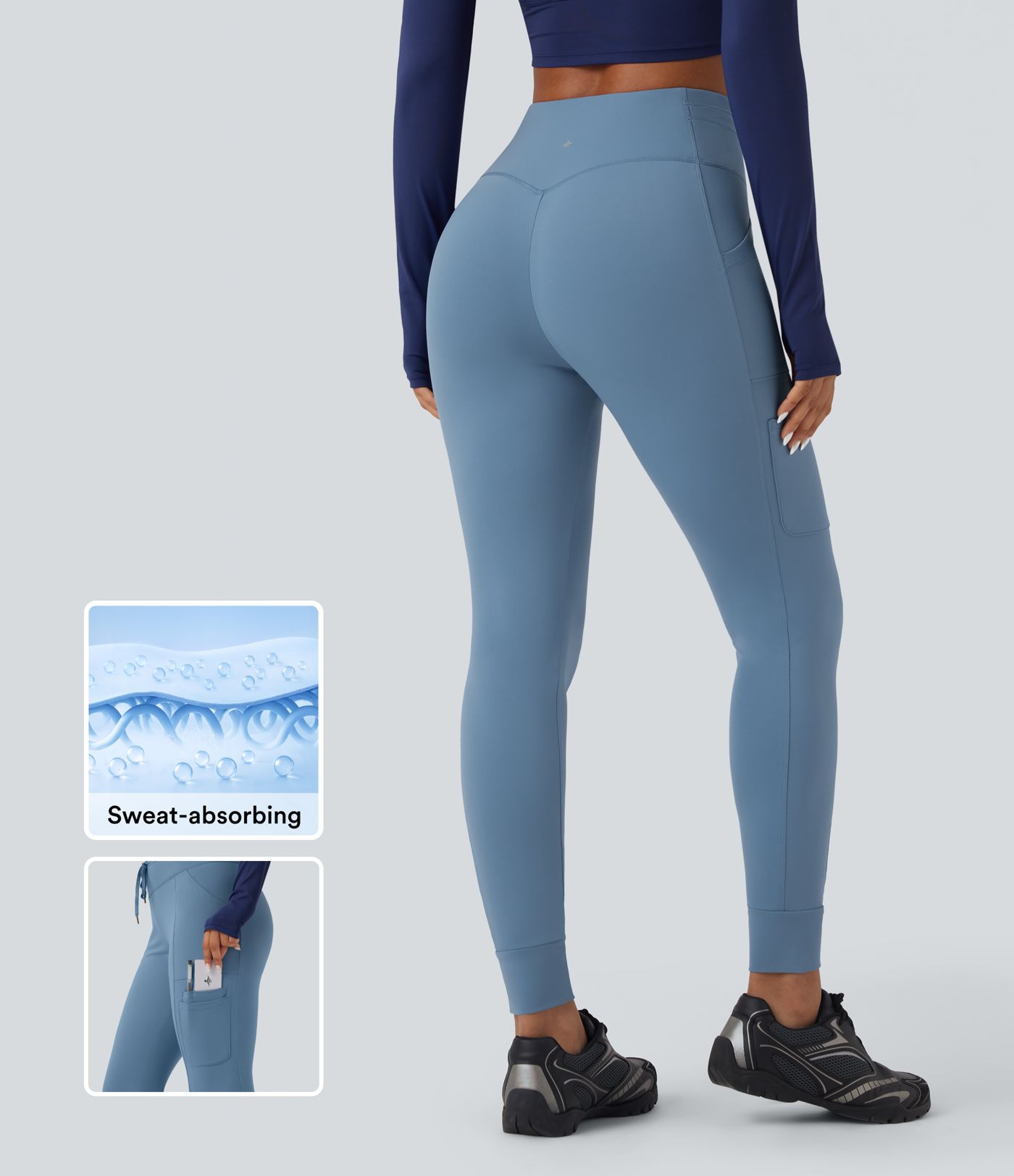 SoftlyZero™ Plush High Waisted Drawstring Hiking Joggers with Pockets