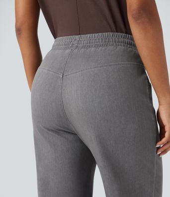 Halara Flex™ High Waisted Drawstring Wide Leg Cool Touch Stretchy Knit Casual Sweatpants Jeans with Pockets