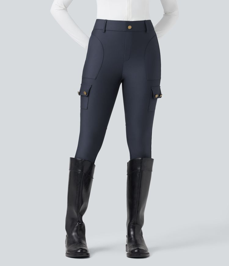 Blue Nights High Waisted Sheen 7/8 Leggings with Pockets / 1