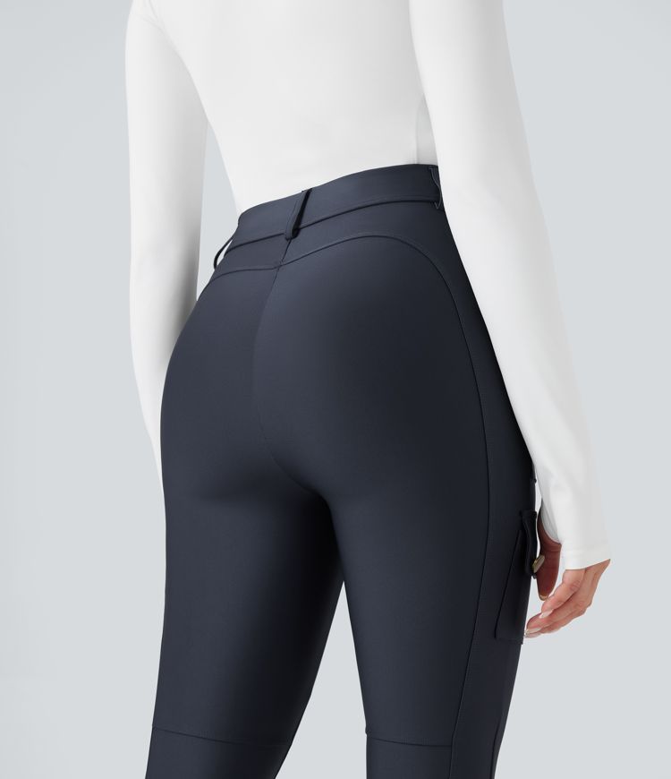 High Waisted Sheen 7/8 Leggings with Pockets