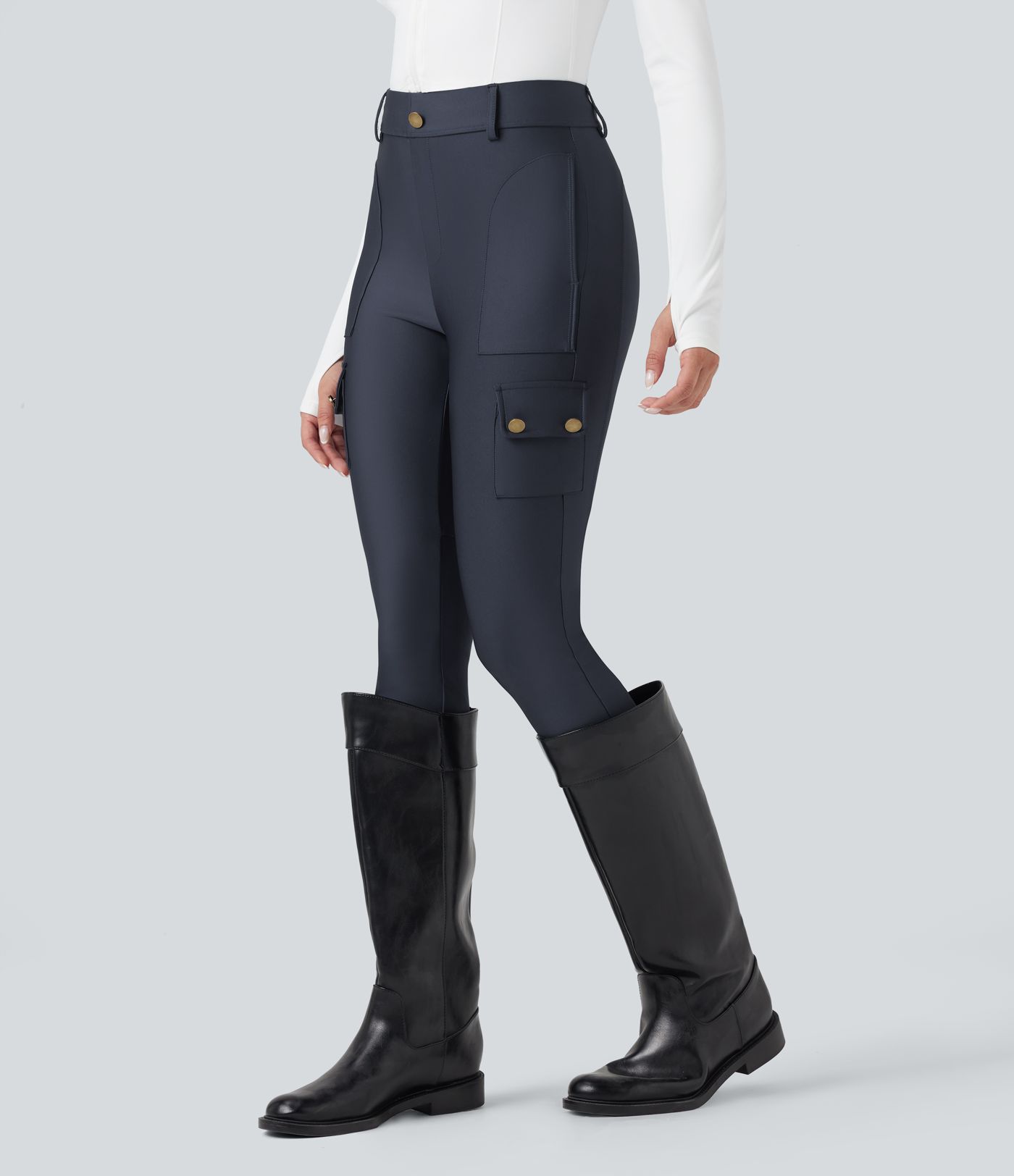 High Waisted Sheen 7/8 Leggings with Pockets