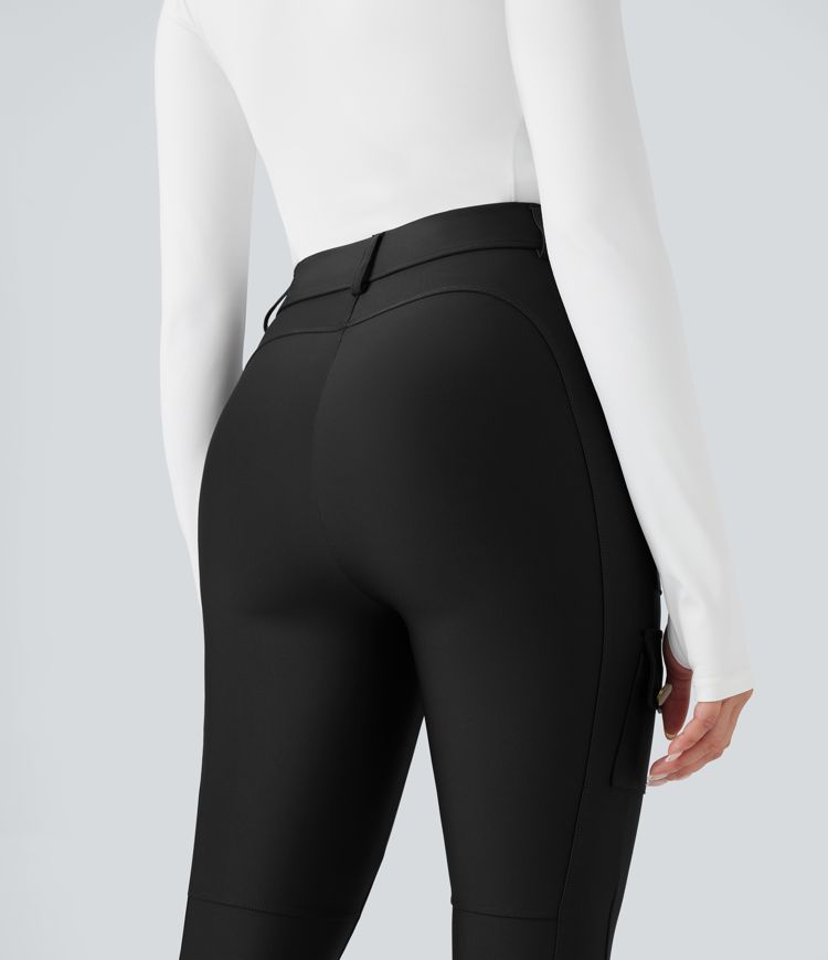 High Waisted Sheen 7/8 Leggings with Pockets