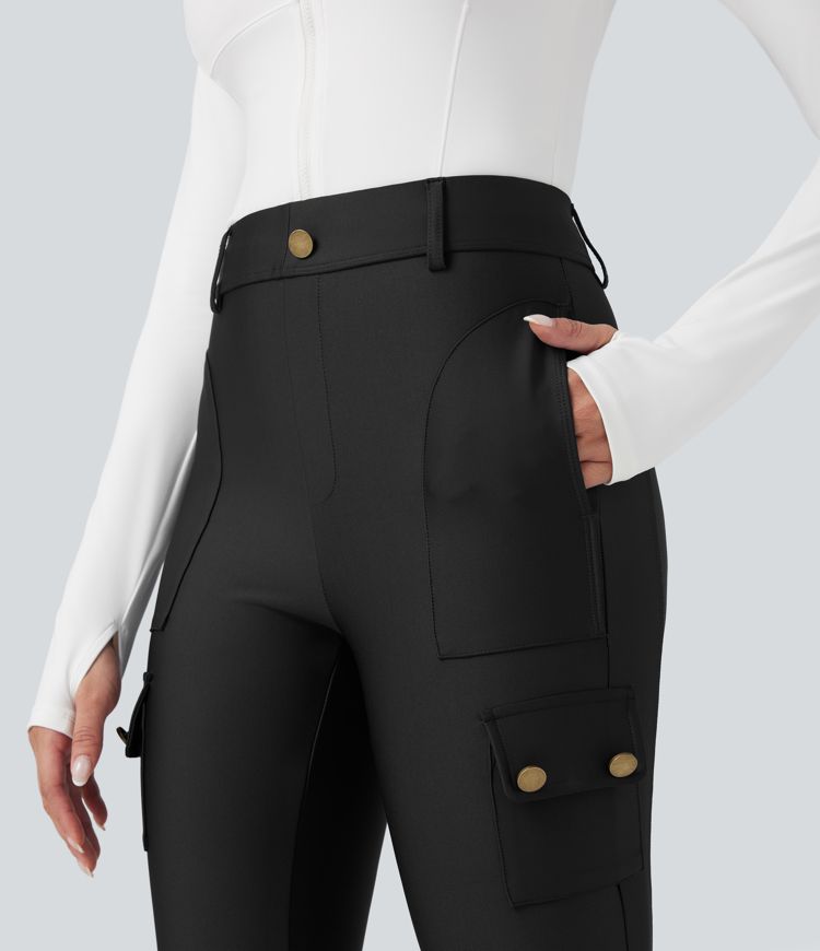 High Waisted Sheen 7/8 Leggings with Pockets