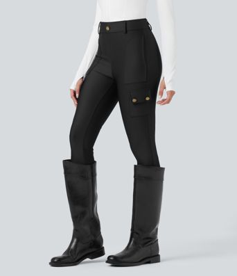 High Waisted Sheen 7/8 Leggings with Pockets