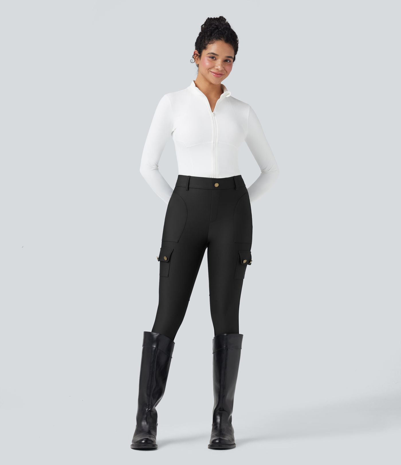 High Waisted Sheen 7/8 Leggings with Pockets