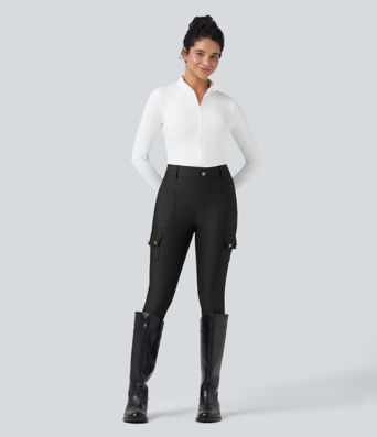 High Waisted Sheen 7/8 Leggings with Pockets