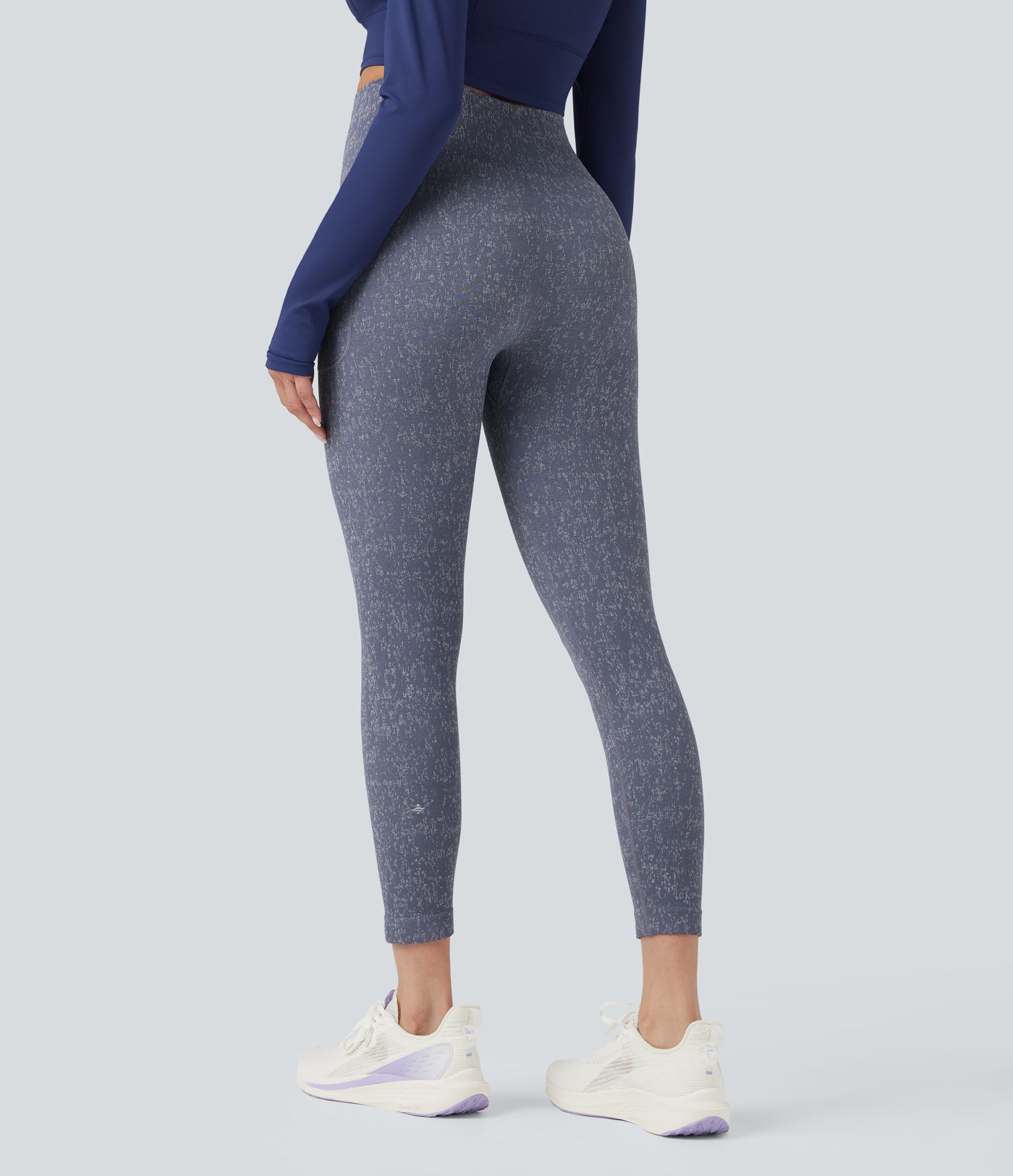 OneForm - 7/8-Yoga-Leggings mit hohem Bund, Seitentaschen, gesprenkeltem Design und nahtlosem Flow