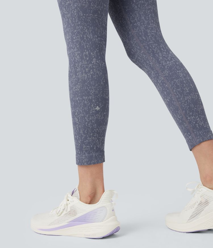 OneForm - 7/8-Yoga-Leggings mit hohem Bund, Seitentaschen, gesprenkeltem Design und nahtlosem Flow