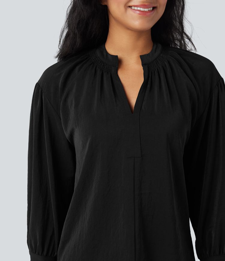 V Neck Long Sleeve Work Shirt