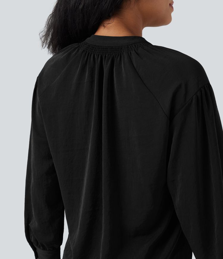 V Neck Long Sleeve Work Shirt