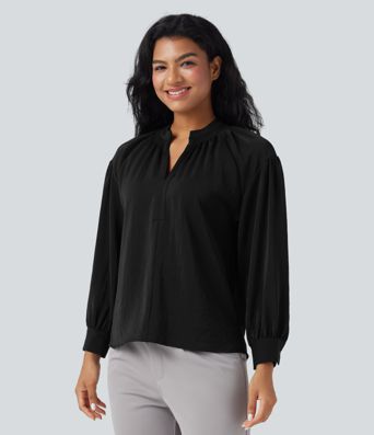 V Neck Long Sleeve Work Shirt