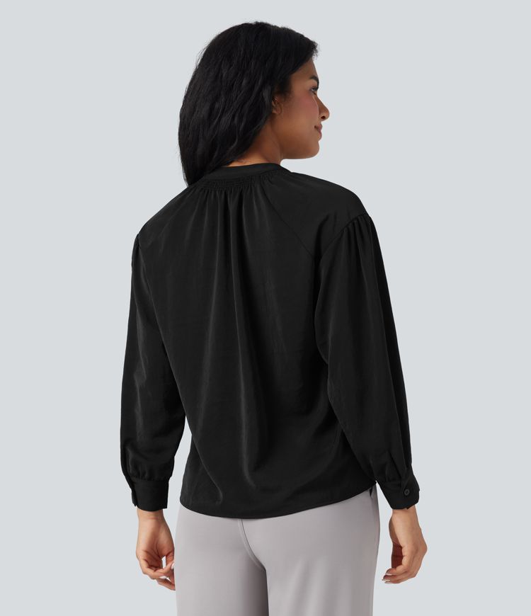 V Neck Long Sleeve Work Shirt