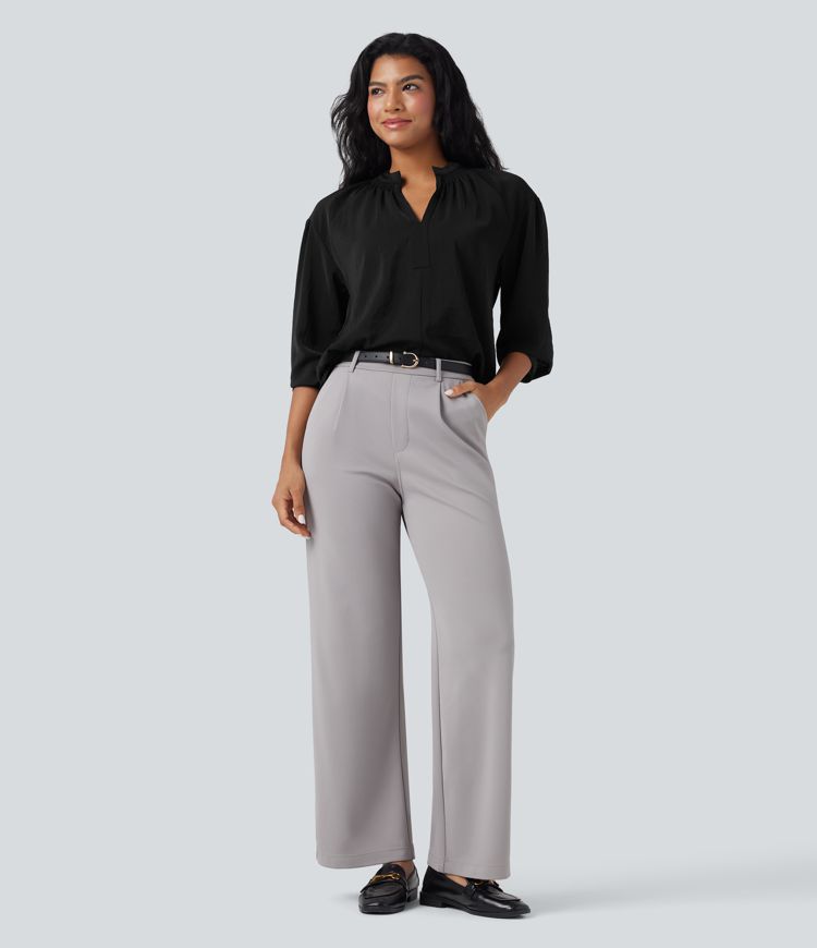 V Neck Long Sleeve Work Shirt