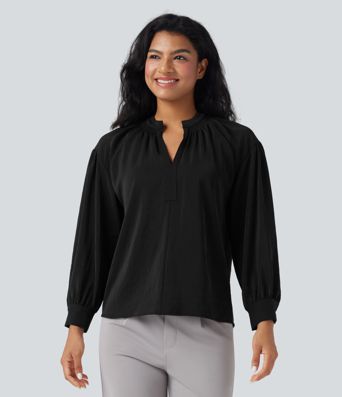 V Neck Long Sleeve Work Shirt