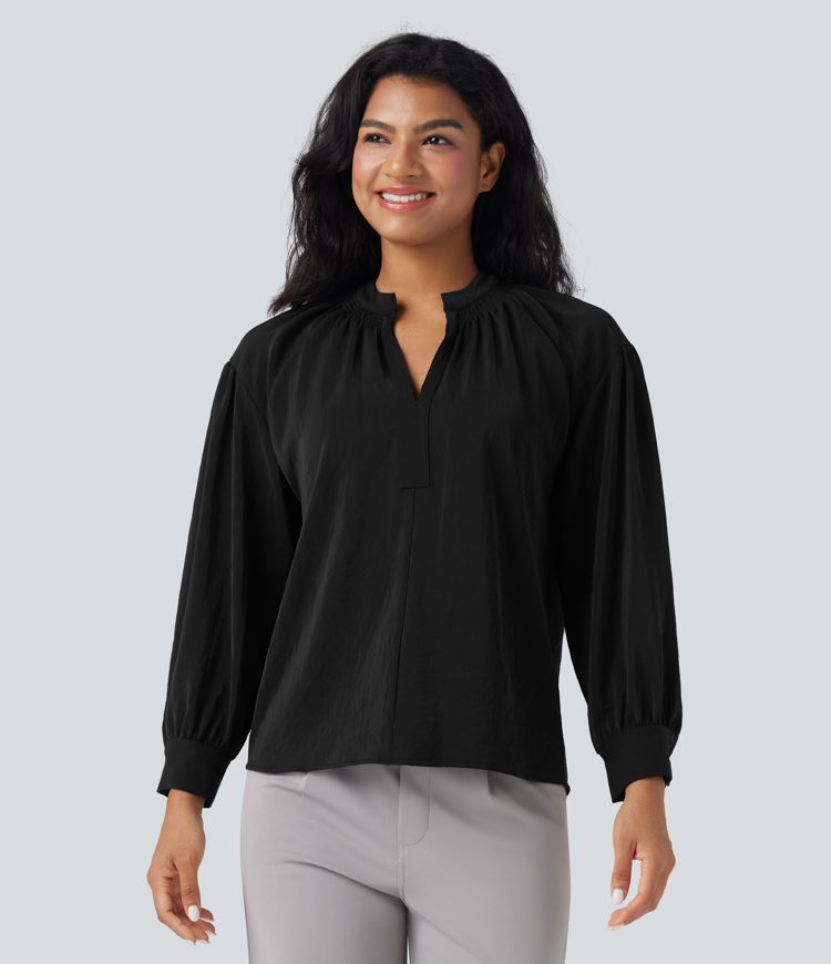 V Neck Long Sleeve Work Shirt