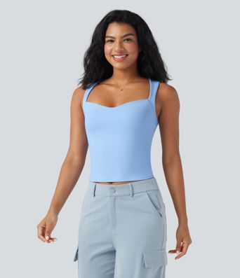 Sweetheart Neck Slim Casual Tank Top