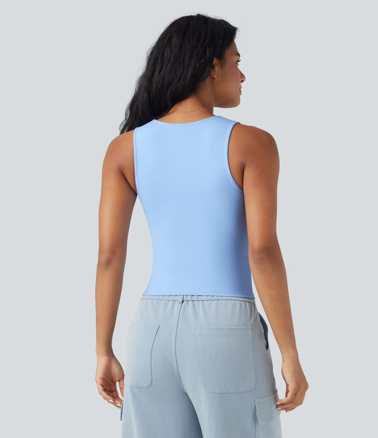 Sweetheart Neck Slim Casual Tank Top