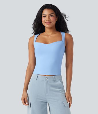 Sweetheart Neck Slim Casual Tank Top