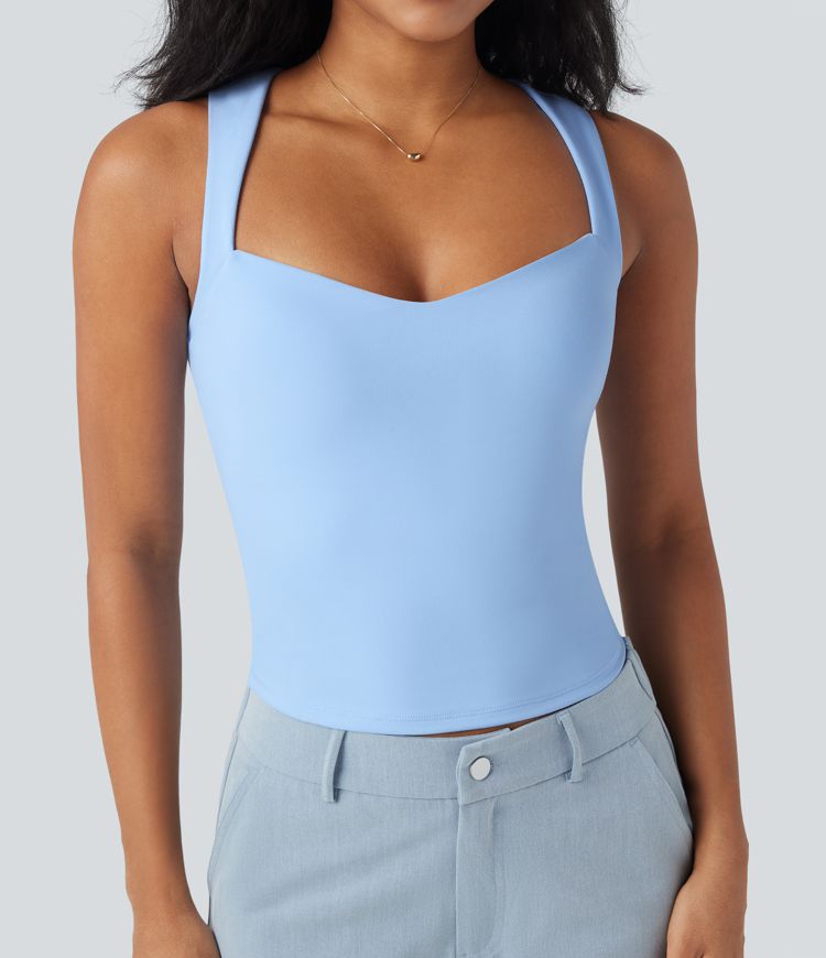 Sweetheart Neck Slim Casual Tank Vest Top