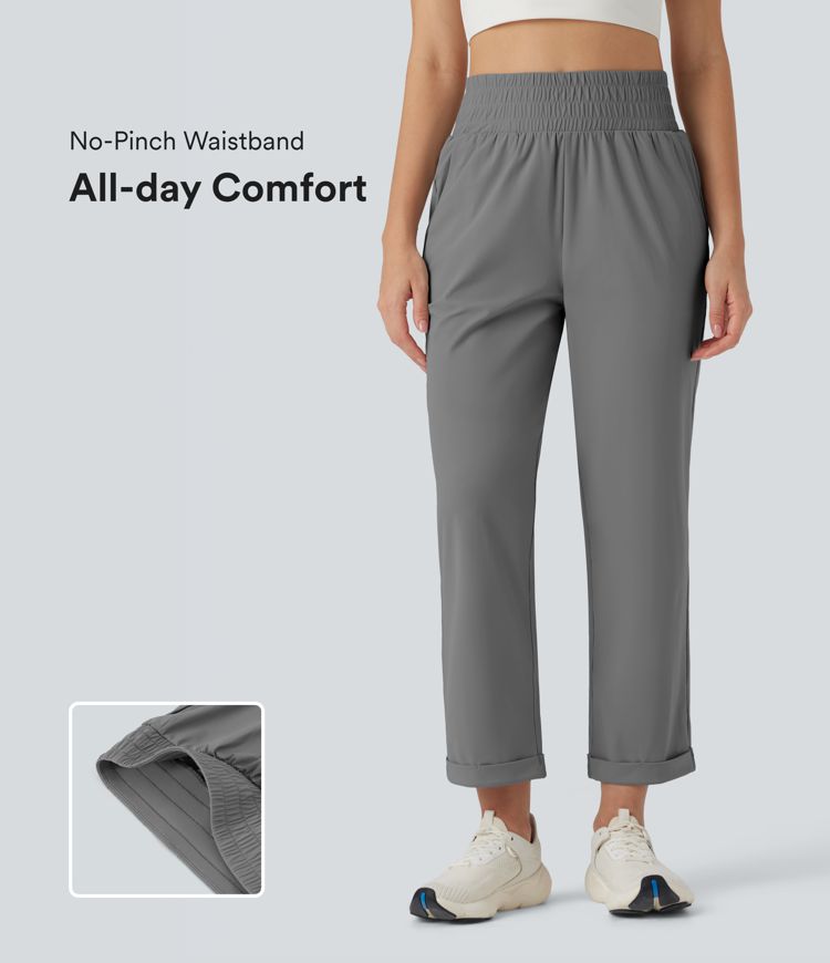 High Waisted Tapered Yoga Pants with Pockets