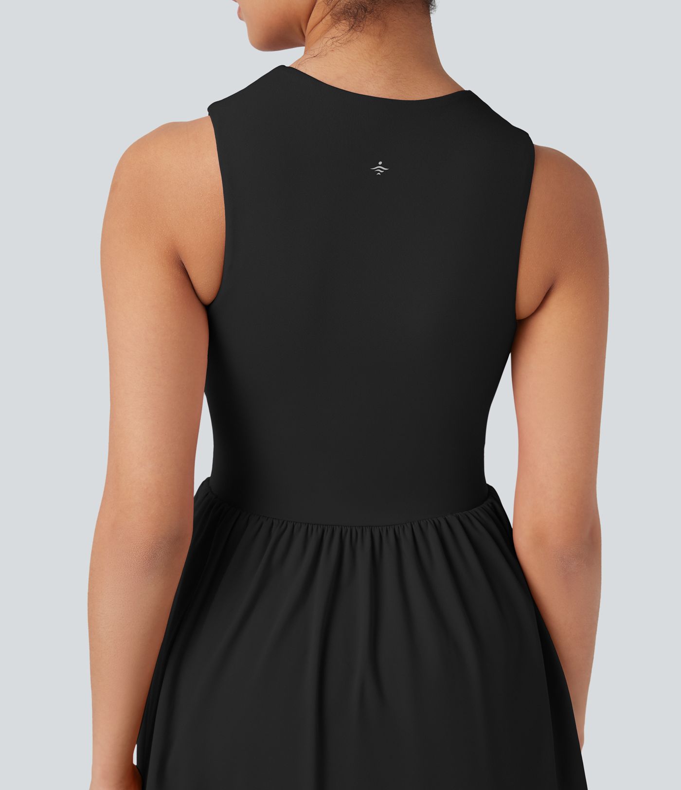 SoftlyZero™ Airy Half Zip Sleeveless Mini Tennis Active Dress with Tummy Control Shorts