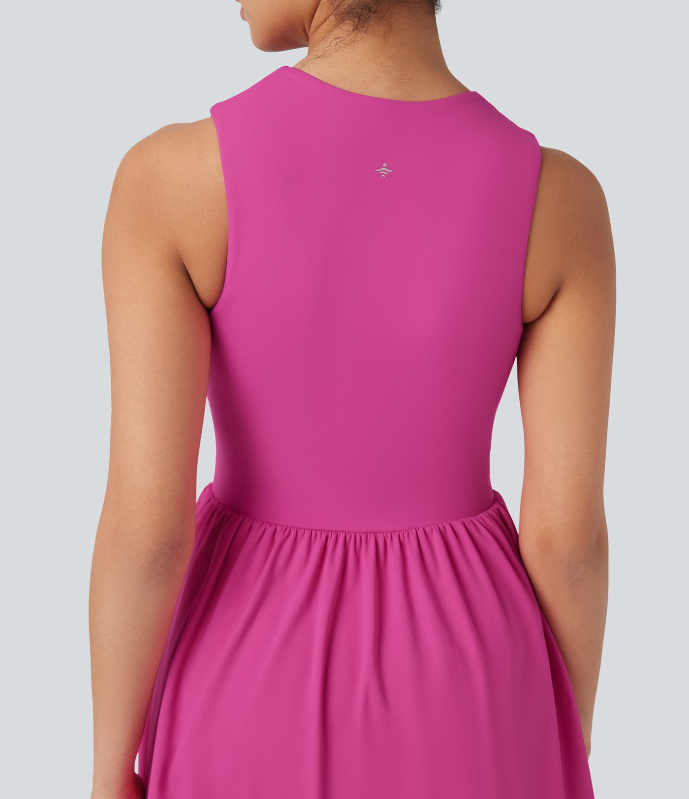 SoftlyZero™ Airy Half Zip Sleeveless Mini Tennis Active Dress with Tummy Control Shorts