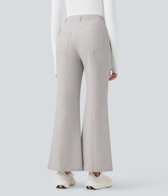 High Waisted Quick Dry Golf Bootcut Pants-Golf Tee Pocket-UPF40+