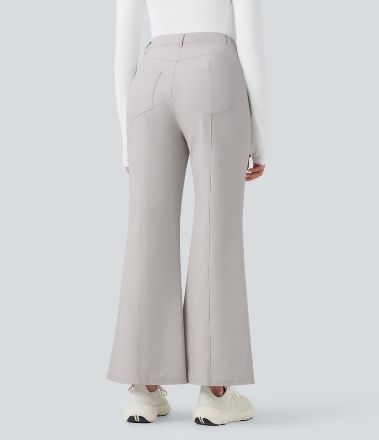 High Waisted Quick Dry Golf Bootcut Pants-Golf Tee Pocket-UPF40+