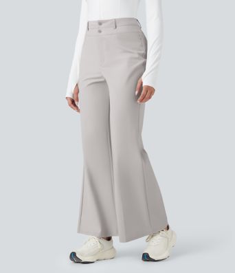 High Waisted Quick Dry Golf Bootcut Pants-Golf Tee Pocket-UPF40+