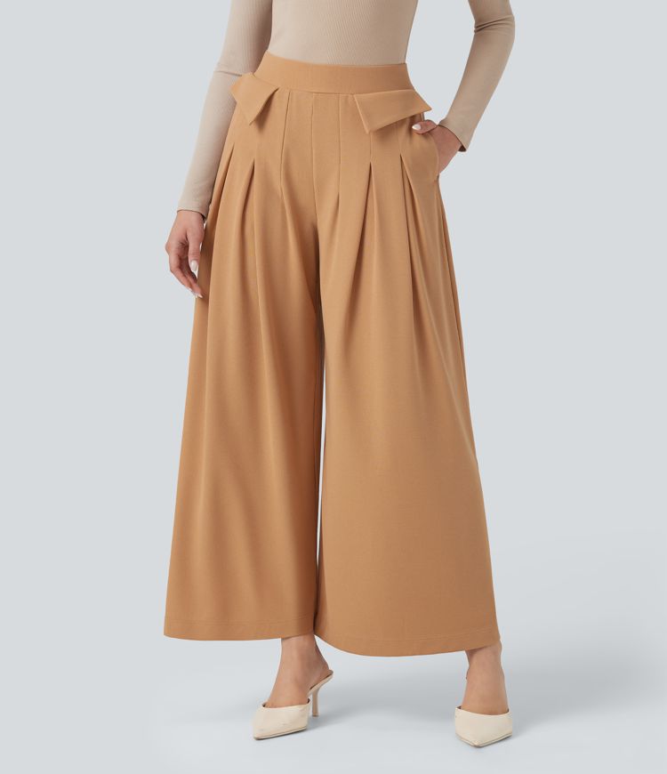 Halara Flex™ High Waisted Wide Leg Waffle Work Pants with Pockets