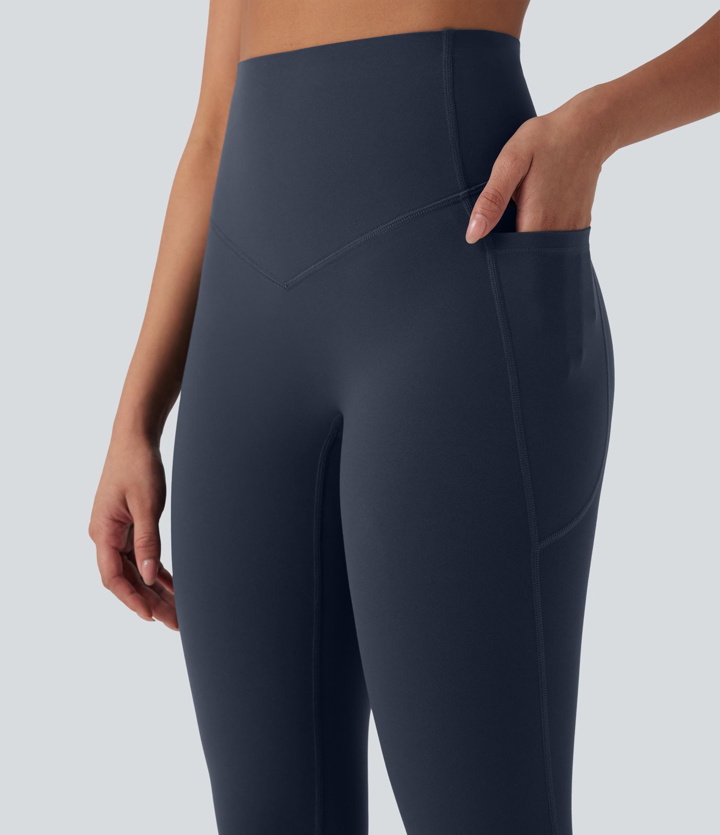 Halara UltraSculpt™ High Waisted Tummy Control Shaping Yoga Bootcut 7/8 Leggings with Pockets