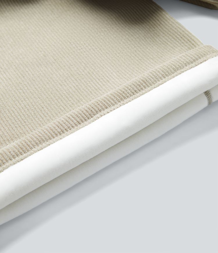 Pantalones casuales rectos de pana polar con tiro alto y bolsillos