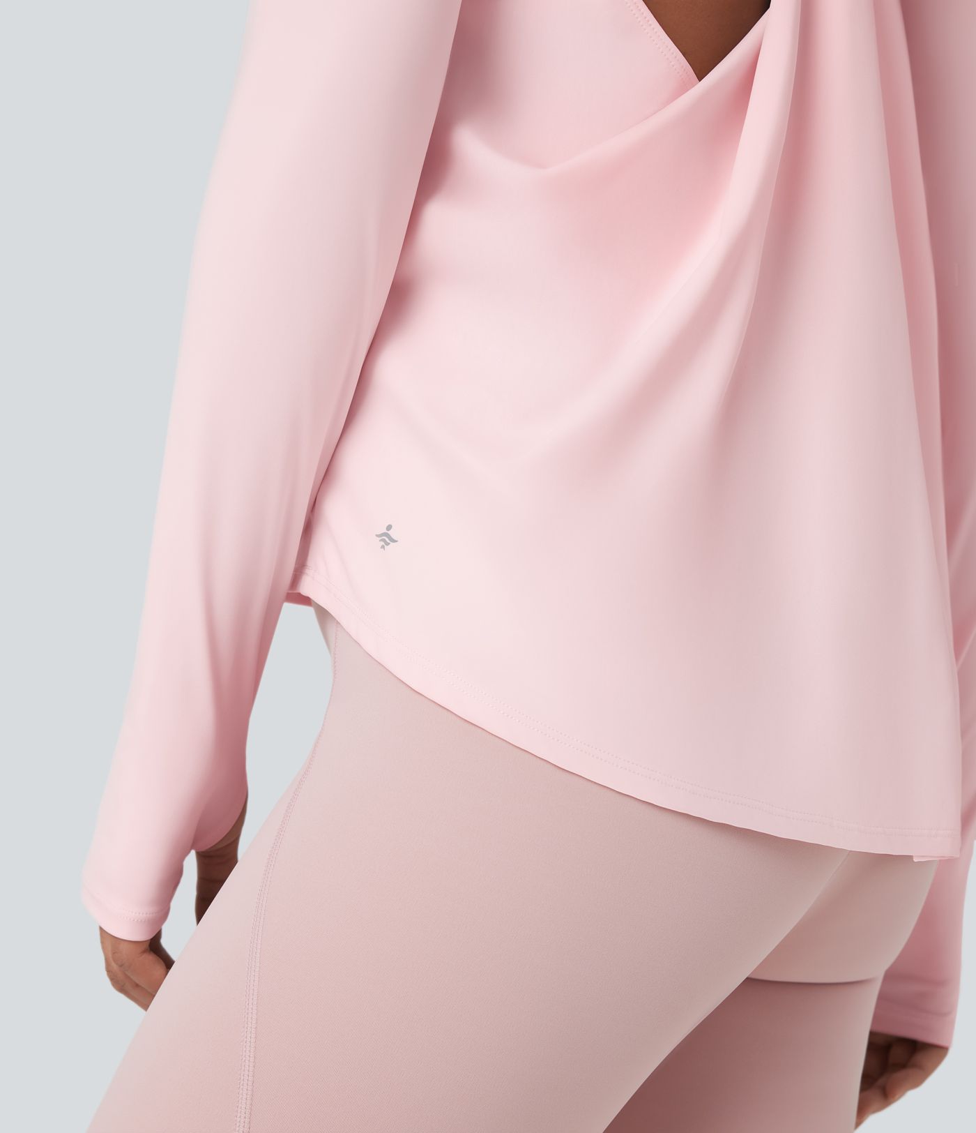 SoftlyZero™ Airy Round Neck Long Sleeve Thumb Hole Cut Out  Yoga Sports Top