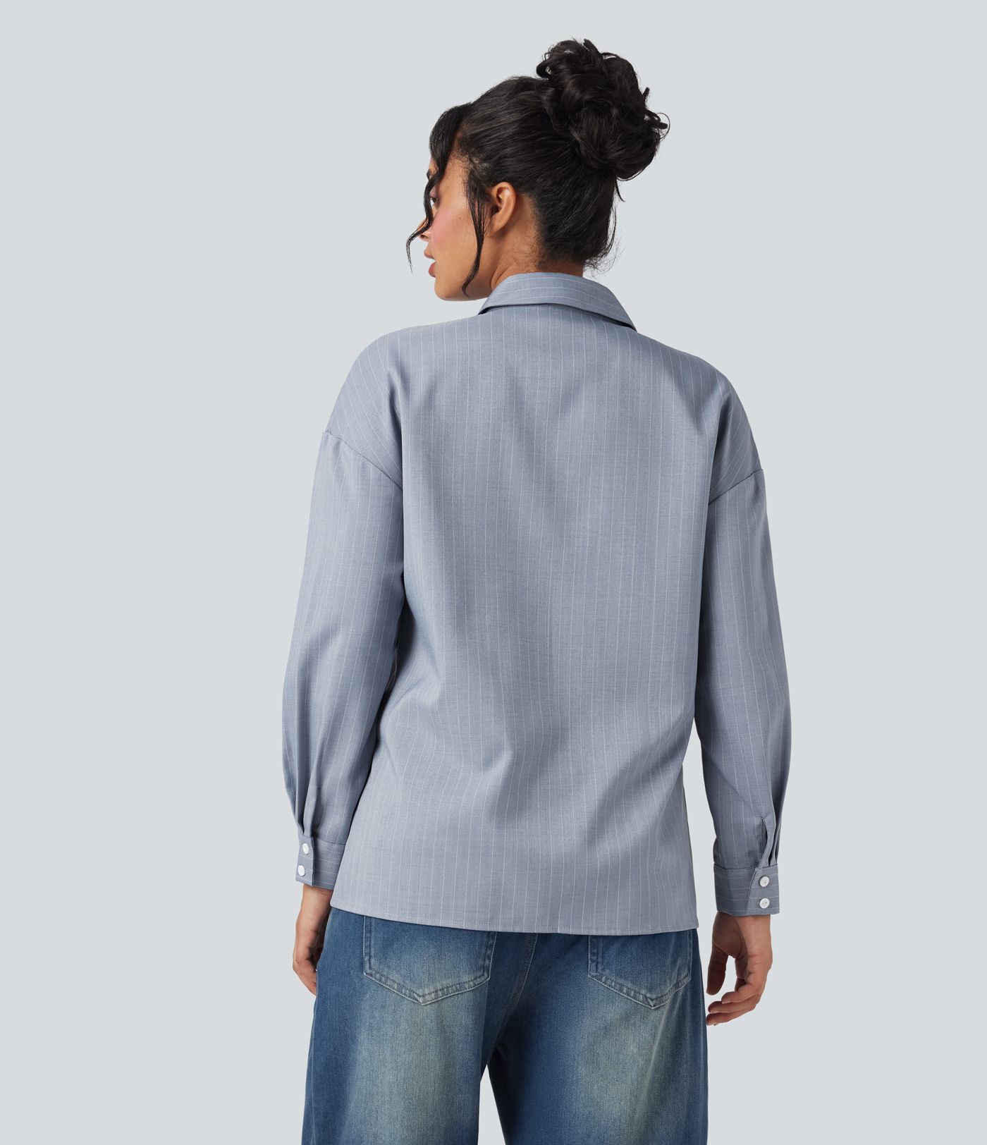 Long Sleeve Stripe Work Shirt