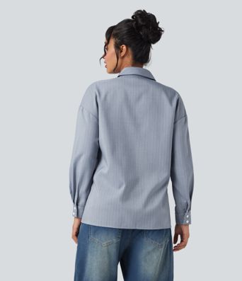 Long Sleeve Stripe Work Shirt