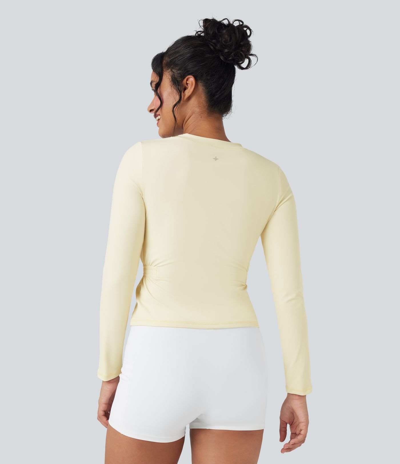 SoftlyZero™ Plush Long Sleeve Ruched Yoga Sports Top