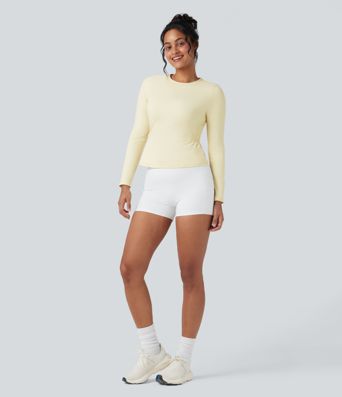 SoftlyZero™ Plush Long Sleeve Ruched Yoga Sports Top