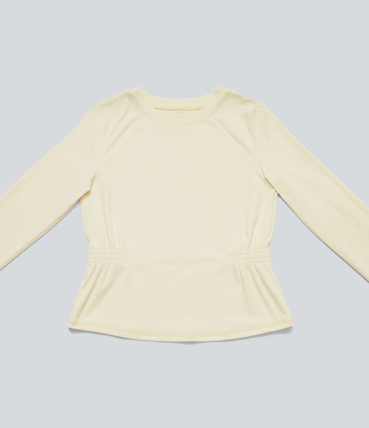 SoftlyZero™ Plush Long Sleeve Ruched Yoga Sports Top