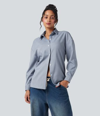 Long Sleeve Stripe Work Shirt