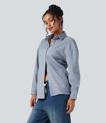 Long Sleeve Stripe Work Shirt