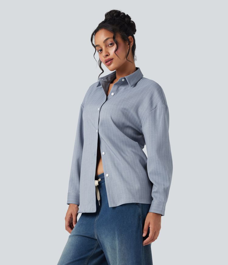 Long Sleeve Stripe Work Shirt