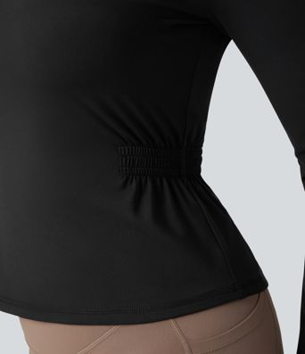 SoftlyZero™ Plush Long Sleeve Ruched Yoga Sports Top