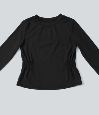 SoftlyZero™ Plush Long Sleeve Ruched Yoga Sports Top